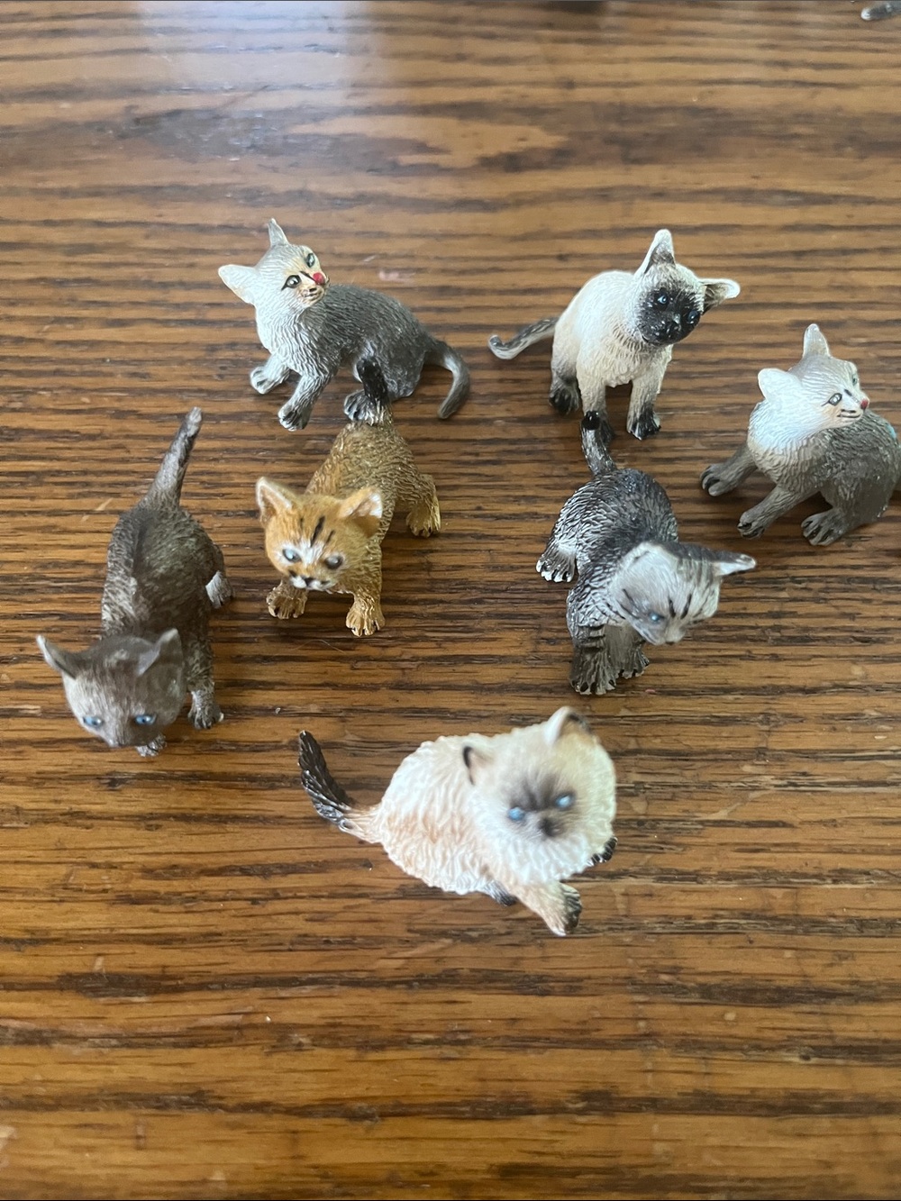 Wing Mau Assorted Mini Cat Figurine Set - Brown, Cream, Gray